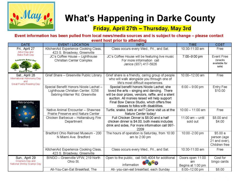 Community Calendar Whats Happening 4.27.18 Page 1