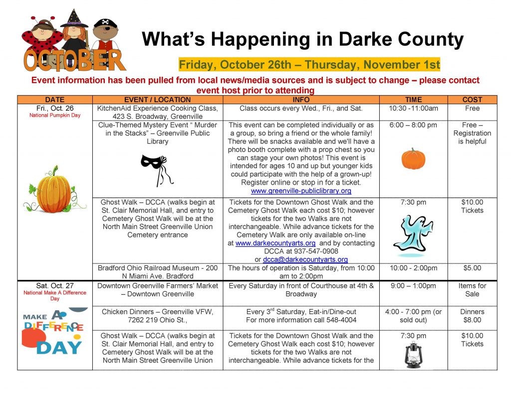 Community Calendar Whats Happening 10.26.18 Page 01