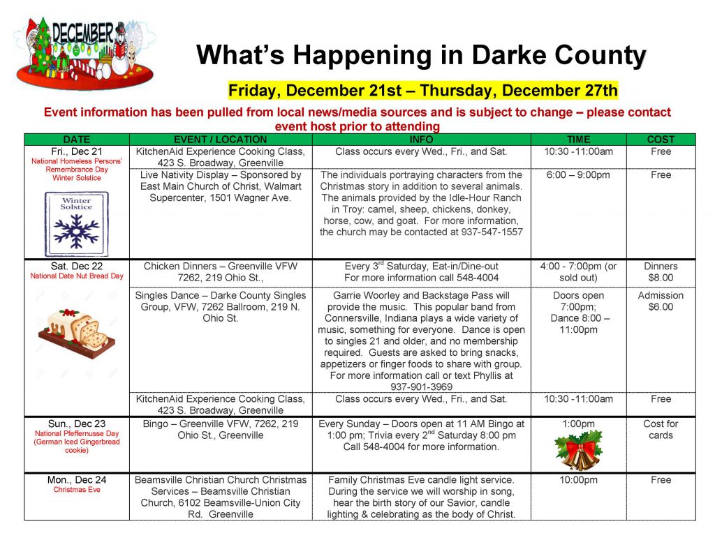 Community Calendar Whats Happening 12.2118 Page 1