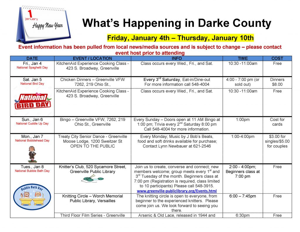Community Calendar Whats Happening 1.4.19  Page 1